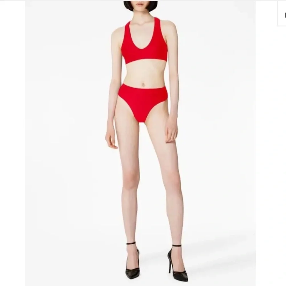 NWT Ami Paris Two Piece Red High Waist Bikini Set - XXS